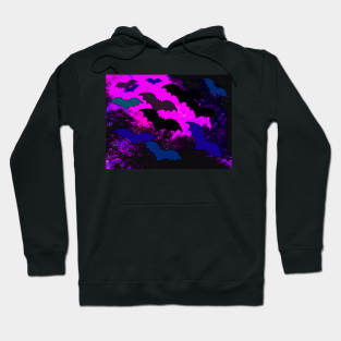 Bats In Flight Pink Hoodie